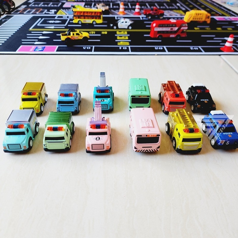 【台灣現貨】【Q版口袋迷你合金車】兒童合金車 口袋玩具小汽車 掌心玩具 迴力車 1:87 馬卡龍色 生日禮物 兒童禮物-細節圖9