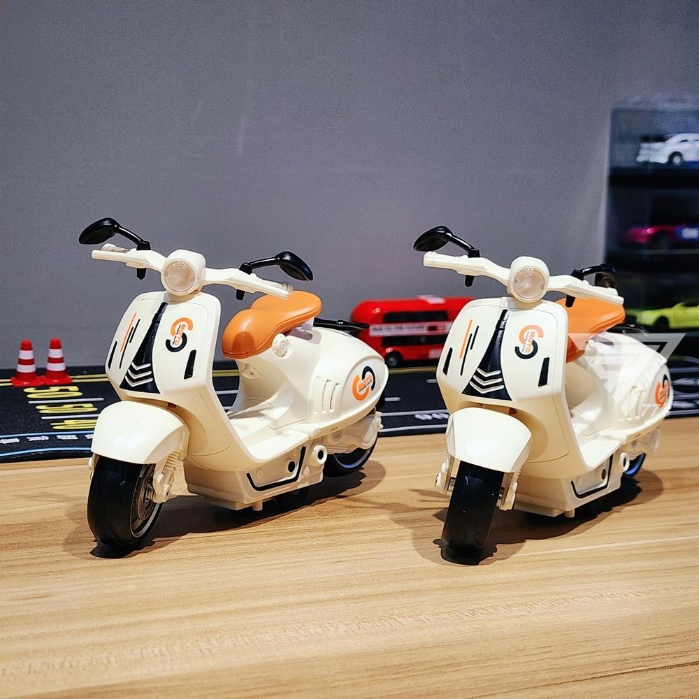 【台灣出貨】【聲光復古摩托車 偉士牌摩托車】復古機車模型車 偉士牌玩具 慣性車 摩托車玩具 小綿羊摩托車 玩具摩托-細節圖2