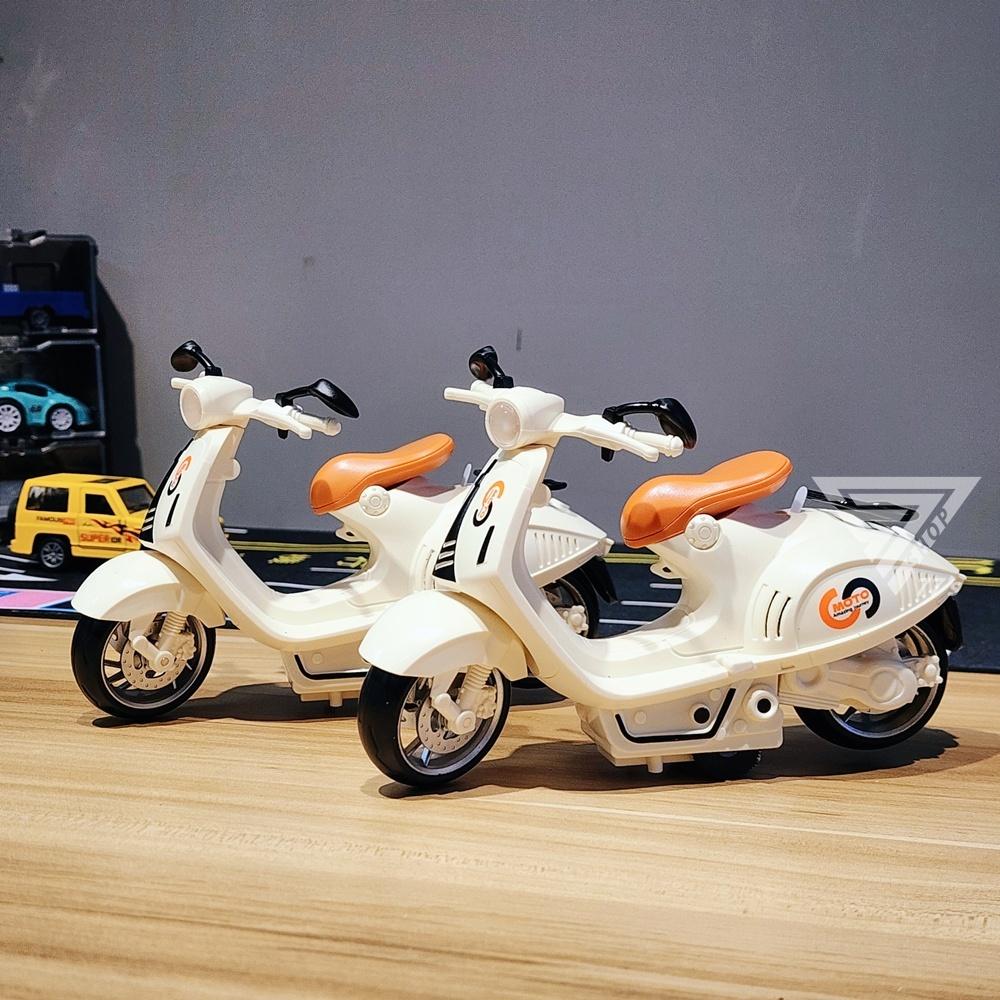 【台灣出貨】【聲光復古摩托車 偉士牌摩托車】復古機車模型車 偉士牌玩具 慣性車 摩托車玩具 小綿羊摩托車 玩具摩托-細節圖3