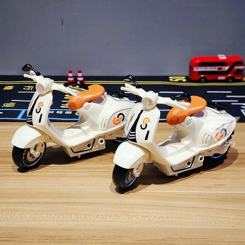 【台灣出貨】【聲光復古摩托車 偉士牌摩托車】復古機車模型車 偉士牌玩具 慣性車 摩托車玩具 小綿羊摩托車 玩具摩托-細節圖4