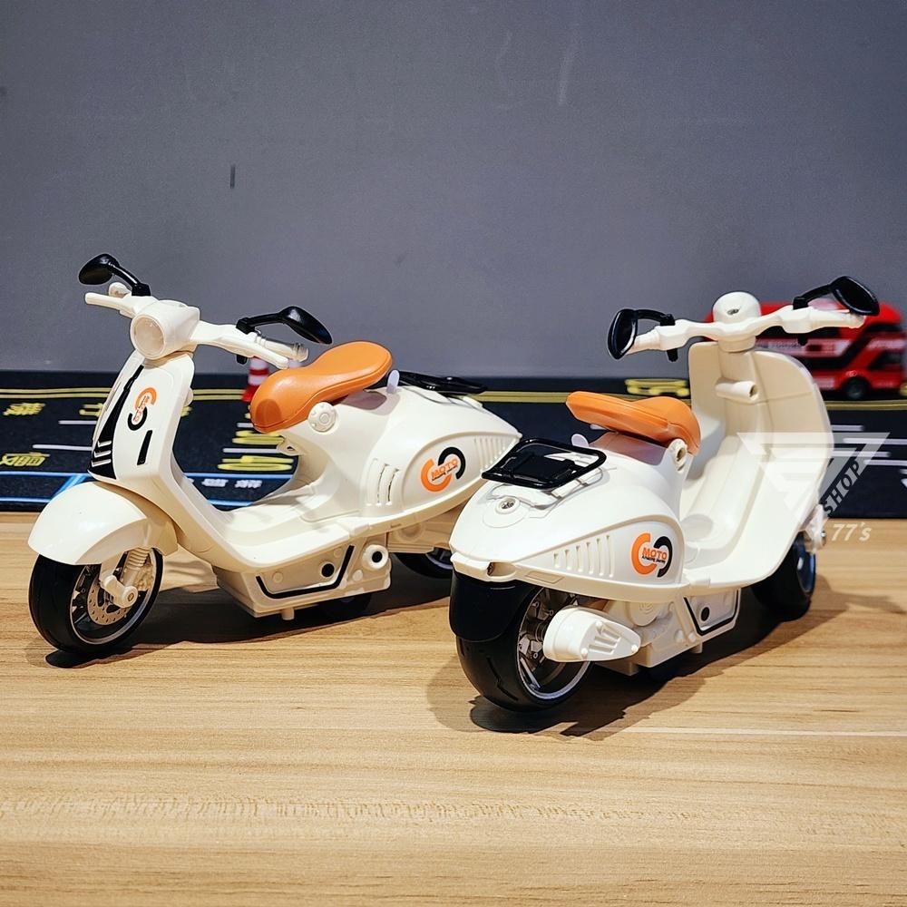 【台灣出貨】【聲光復古摩托車 偉士牌摩托車】復古機車模型車 偉士牌玩具 慣性車 摩托車玩具 小綿羊摩托車 玩具摩托-細節圖6