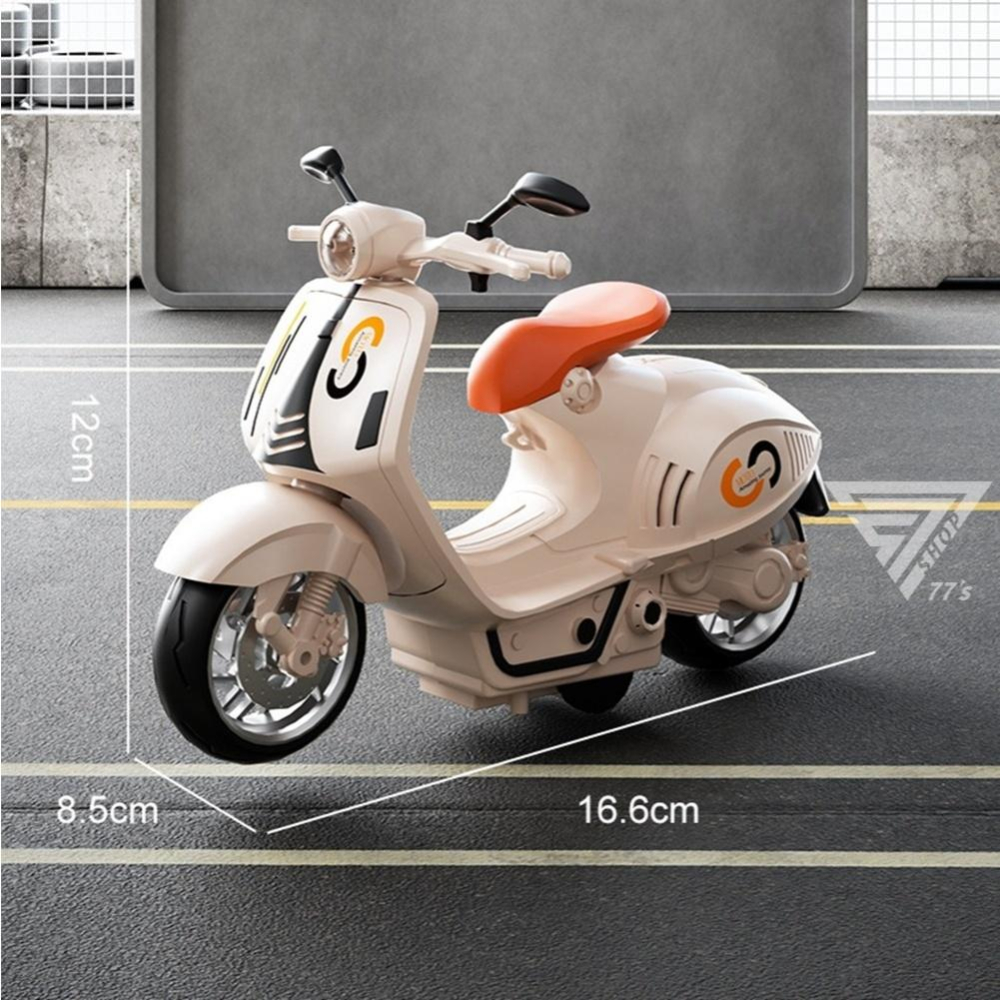 【台灣出貨】【聲光復古摩托車 偉士牌摩托車】復古機車模型車 偉士牌玩具 慣性車 摩托車玩具 小綿羊摩托車 玩具摩托-細節圖7