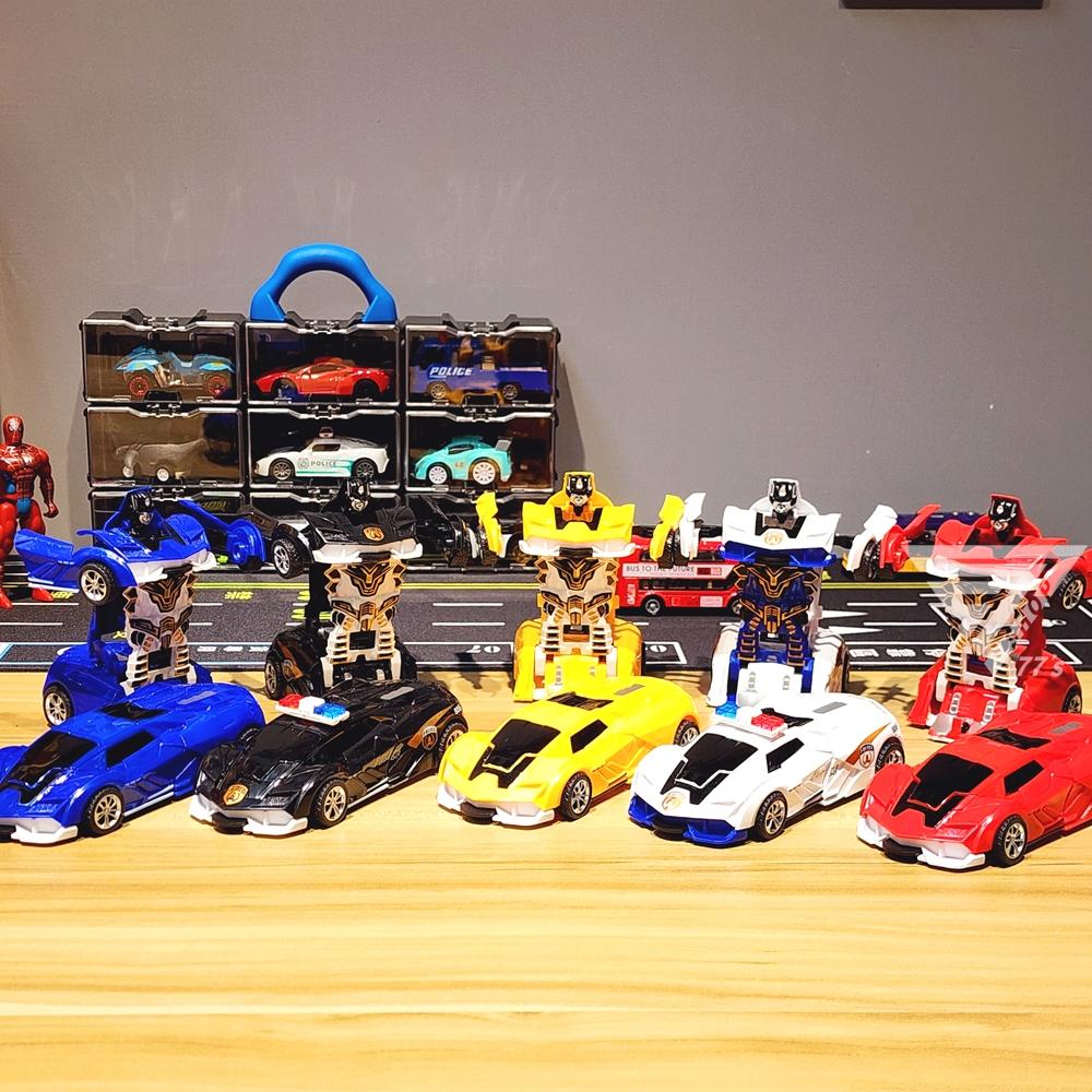 【台灣出貨】【碰撞變形機器人玩具車】變形車玩具 變形金剛車 碰撞變形跑車 變形警車機器人 汽車機器人 機器人玩具 警車-細節圖4