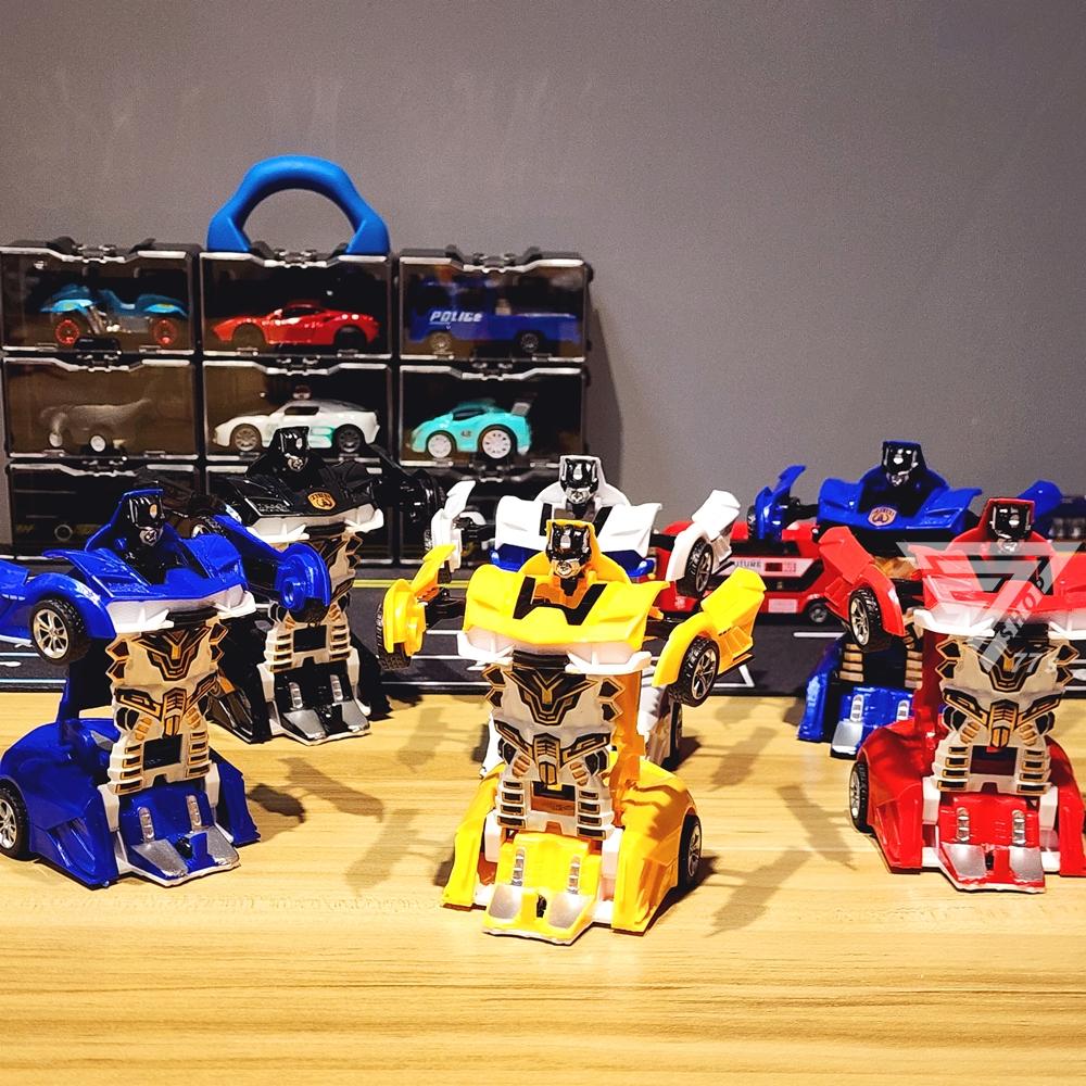 【台灣出貨】【碰撞變形機器人玩具車】變形車玩具 變形金剛車 碰撞變形跑車 變形警車機器人 汽車機器人 機器人玩具 警車-細節圖5