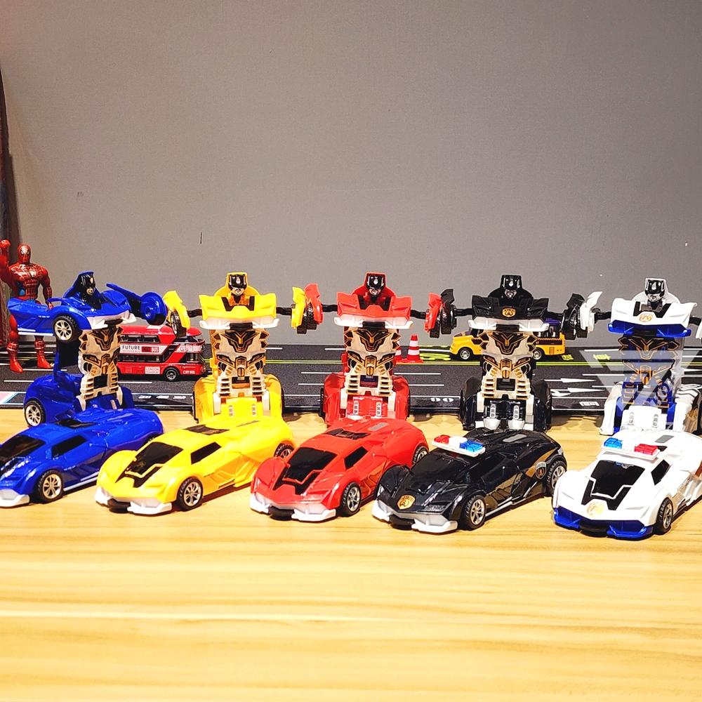 【台灣出貨】【碰撞變形機器人玩具車】變形車玩具 變形金剛車 碰撞變形跑車 變形警車機器人 汽車機器人 機器人玩具 警車-細節圖6