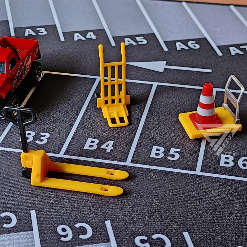【台灣出貨】【卸貨設備零件3件組】停車場配件 微縮模型 道路場景 認知玩具 停車場場景 微型攝影 交通路障-細節圖9