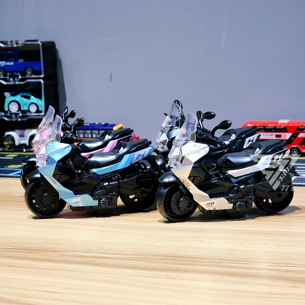 【台灣出貨】【仿真避震摩托車模型/後座可掀蓋】復古摩托車 擋風摩托車 玩具摩托車 可掀蓋摩托車 大綿羊 摩托玩具-細節圖3