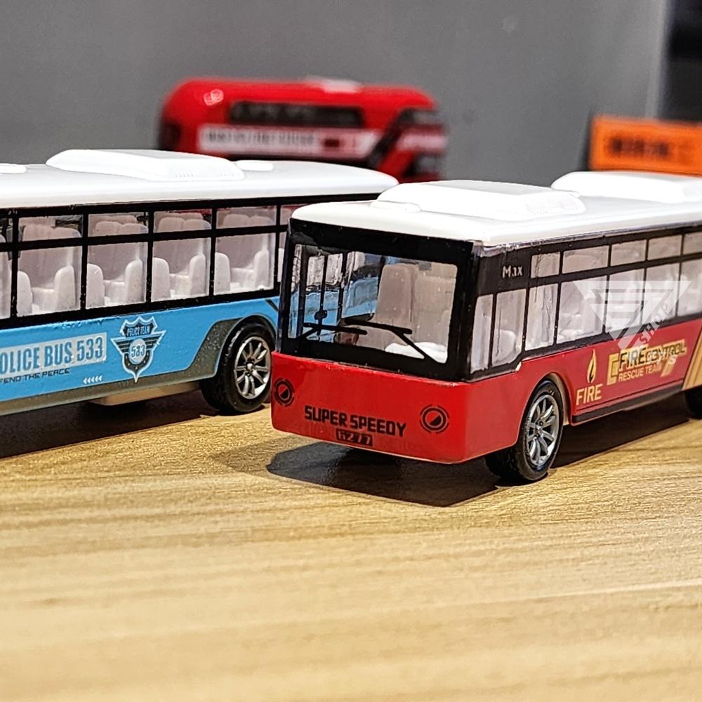 【台灣出貨】【加長巴士 警察車/消防車】大巴模型車 遊覽車 旅遊巴士 巴士玩具車 玩具巴士 旅行巴士模型車-細節圖5