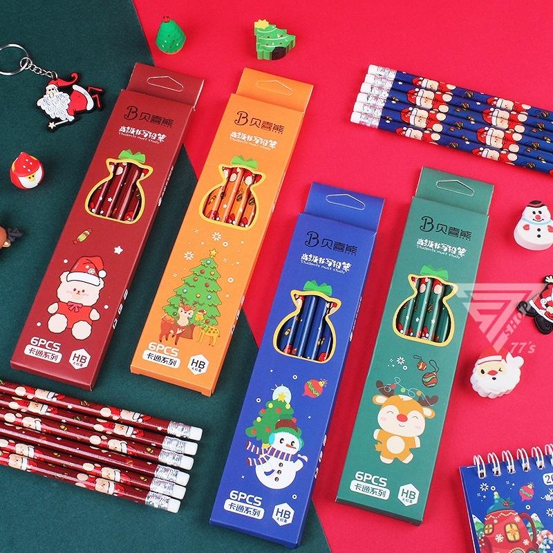 【台灣出貨】【聖誕節小禮物 禮品 文具】文具組 鉛筆 多色原子筆 圓珠筆 分享禮 4色筆 筆記本 小本本 文具禮盒 禮物-細節圖2