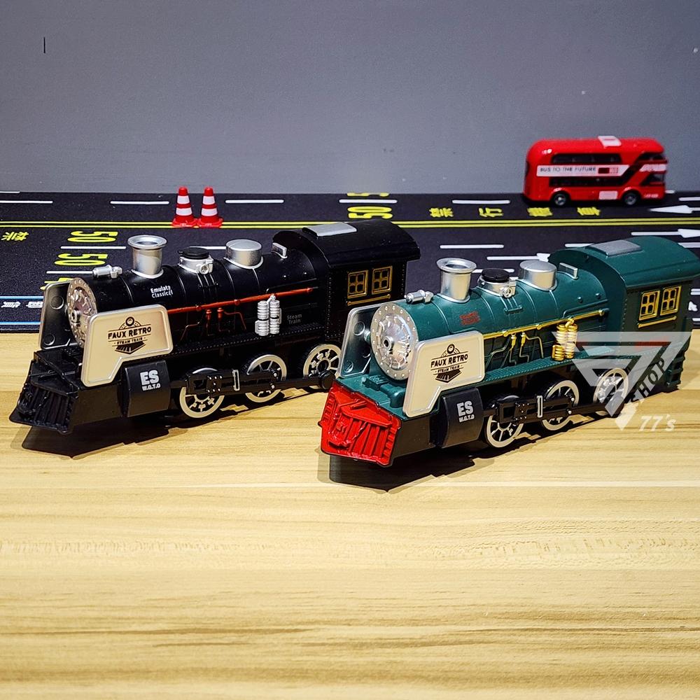 【台灣出貨】【萬向仿真噴霧復古火車 聲光玩具】玩具火車 列車 綠皮火車 鐵道火車玩具 仿真鐵路火車-細節圖2