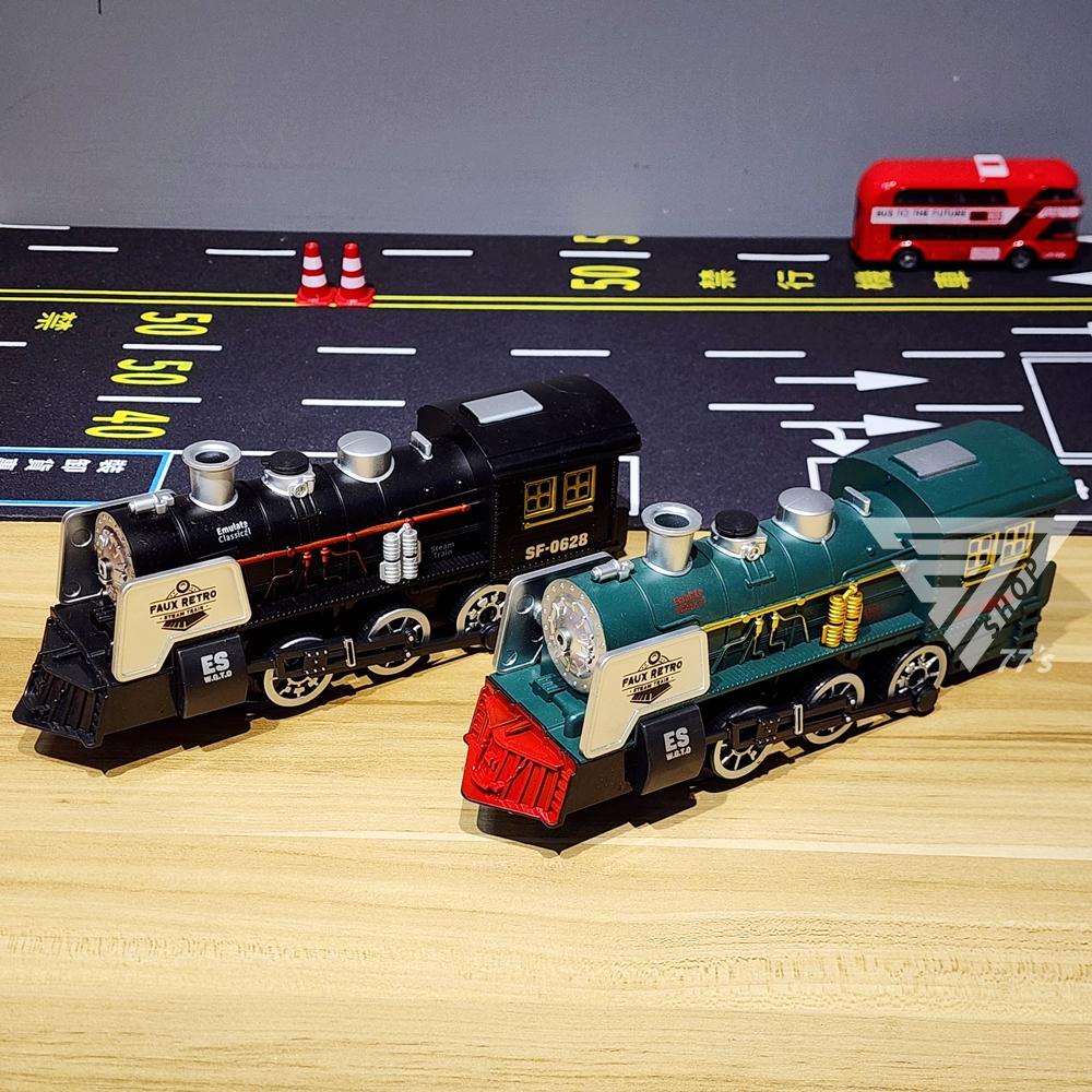 【台灣出貨】【萬向仿真噴霧復古火車 聲光玩具】玩具火車 列車 綠皮火車 鐵道火車玩具 仿真鐵路火車-細節圖9