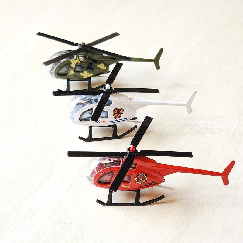 【台灣出貨】【仿真合金直升機模型/9色可選】1:64 玩具直升機 警察 救援直升機 119 玩具飛機 模型直升機-細節圖6