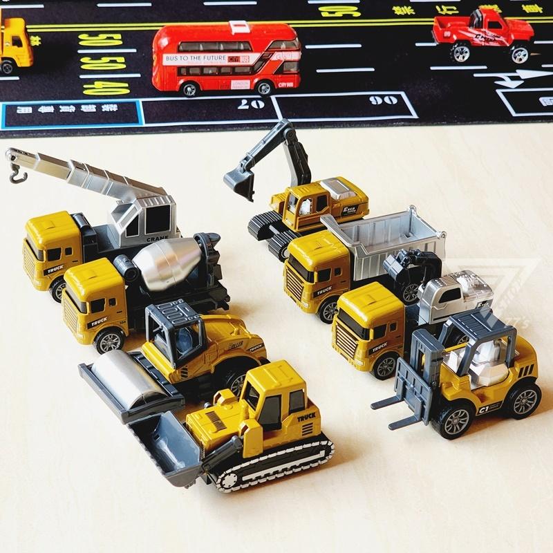 【台灣出貨】【金屬色工程車/8款可選】合金工程車玩具 細節可動 玩具車 吊車 怪手 挖掘車 砂石車 鏟土機 水泥車 堆高-細節圖7