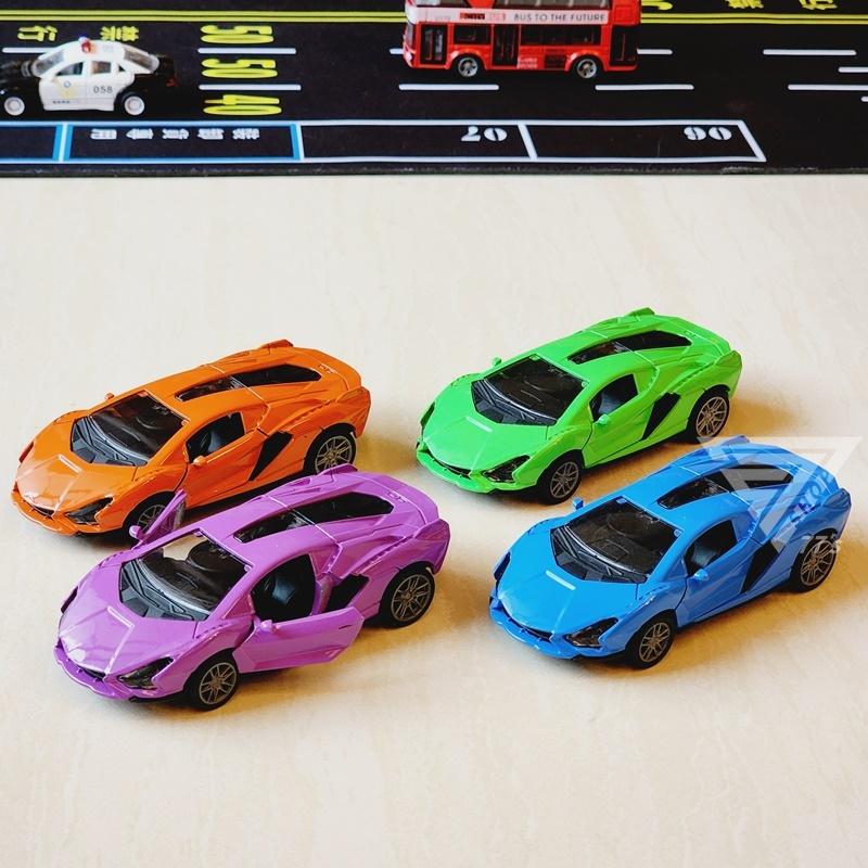 【台灣出貨】【可開門仿真合金模型跑車/4色可選】1:43 模型玩具車 迴力賽車 跑車玩具 合金小汽車 模型車 藍寶堅尼-細節圖5