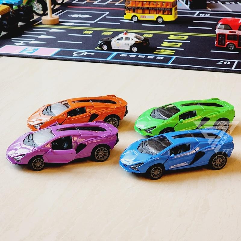 【台灣出貨】【可開門仿真合金模型跑車/4色可選】1:43 模型玩具車 迴力賽車 跑車玩具 合金小汽車 模型車 藍寶堅尼-細節圖6