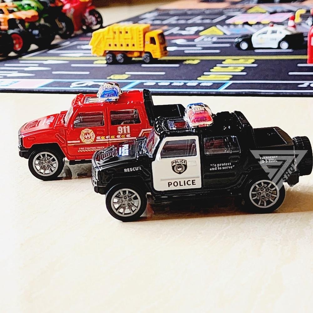【台灣出貨】【警消皮卡合金車】合金小汽車 玩具車 警車 消防車 吉普車 越野車 汽車玩具 模型警車 消防玩具車-細節圖2