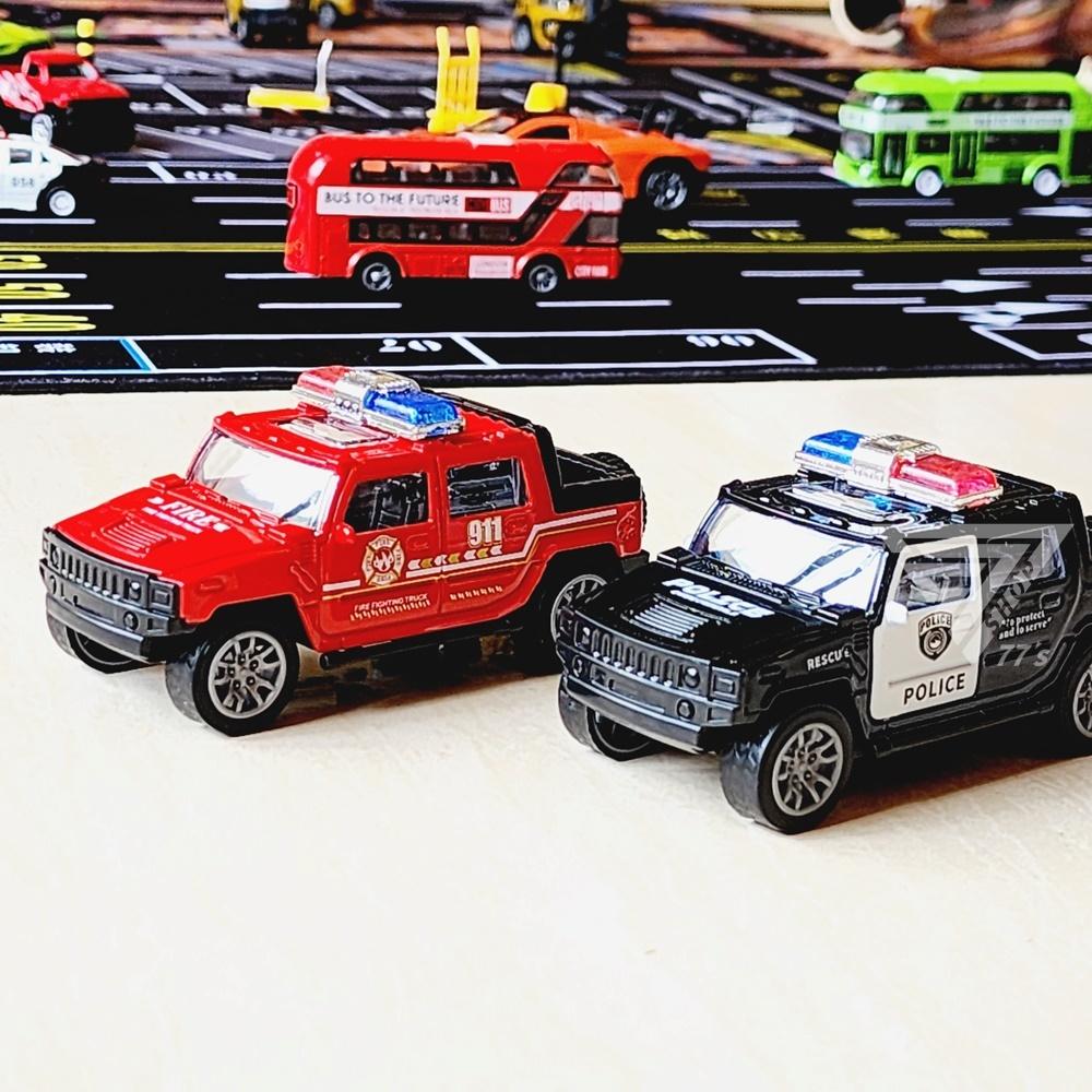 【台灣出貨】【警消皮卡合金車】合金小汽車 玩具車 警車 消防車 吉普車 越野車 汽車玩具 模型警車 消防玩具車-細節圖4