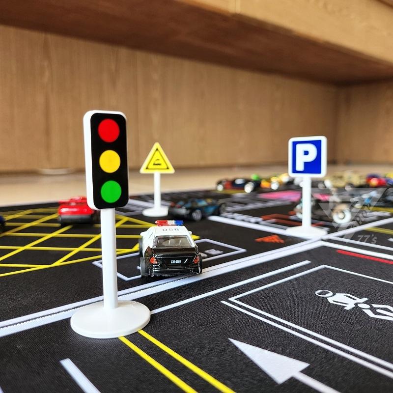 【台灣出貨】【12件組交通標誌路標/交通路障】三角錐 紅綠燈  道路場景 停車場配件 路燈 樂高場景 認知玩具 交通號誌-細節圖5