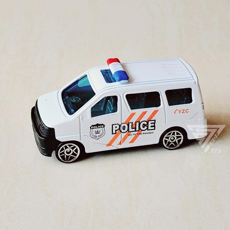 【台灣出貨】【仿真警車合金車/4款可選】1/64模型車 模型玩具車 警車 消防車 110 警車玩具 救援車 玩具警車-細節圖6