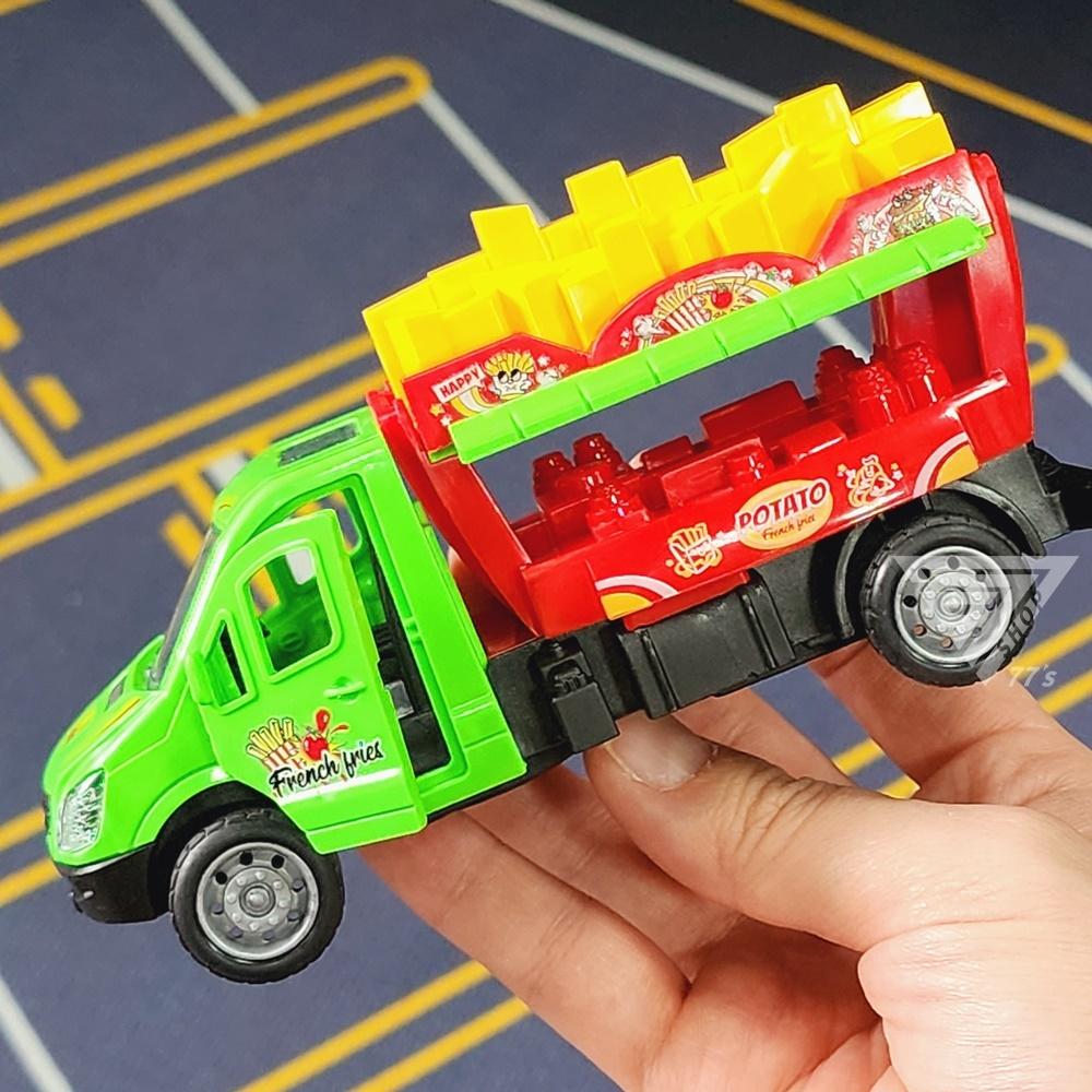 【台灣出貨】【薯條餐車/4色可開門】玩具餐車 慣性車 可開門玩具車 攤販車 旅行餐車 小汽車 小汽車玩具 餐車玩具-細節圖3