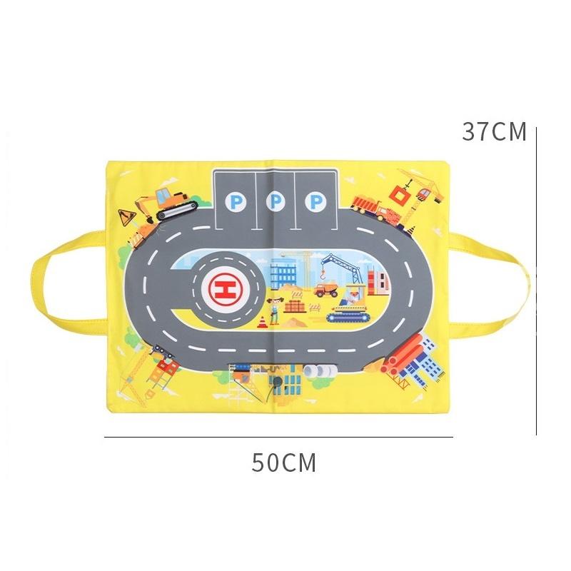【台灣出貨】【道路場景遊戲墊手提袋/5款式】交通場景 停車場場景 城市樂園遊戲墊 可愛提袋 玩具車收納 交通遊戲墊-細節圖8