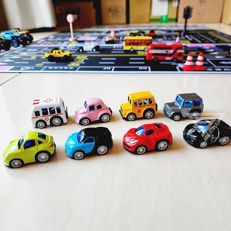 【台灣出貨】【Q版城市口袋迴力車/8入合金車盒裝】小汽車 兒童玩具車 MINI玩具車 玩具跑車 可愛迴力車 Q版保時捷-細節圖8