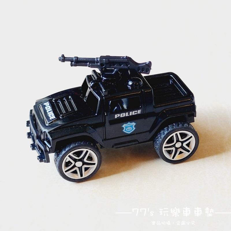 【台灣出貨】【黑色軍事警車合金車/4入一盒】1:64 模型玩具車 軍事車 回力越野車 警車 110 越野車玩具 戰車 迴-細節圖6