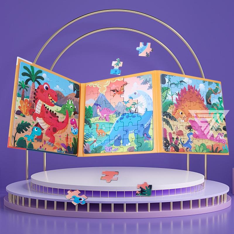 【台灣出貨】【磁性摺疊拼圖書】磁性拼圖書 早教進階拼圖 兒童卡通磁鐵拼圖 早教拼圖 拼圖磁鐵書 階段拼圖 磁鐵玩具拼圖-細節圖3