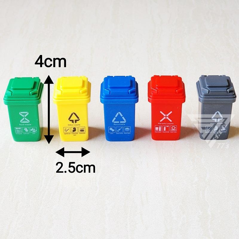 【台灣出貨】【迷你垃圾桶分類桶】場景模型配件 模型拍攝道具 道路場景 停車場配件 認知玩具 微型攝影 娃娃屋-細節圖2