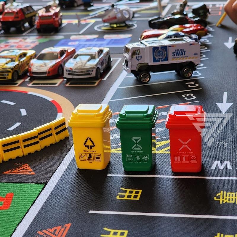 【台灣出貨】【迷你垃圾桶分類桶】場景模型配件 模型拍攝道具 道路場景 停車場配件 認知玩具 微型攝影 娃娃屋-細節圖4