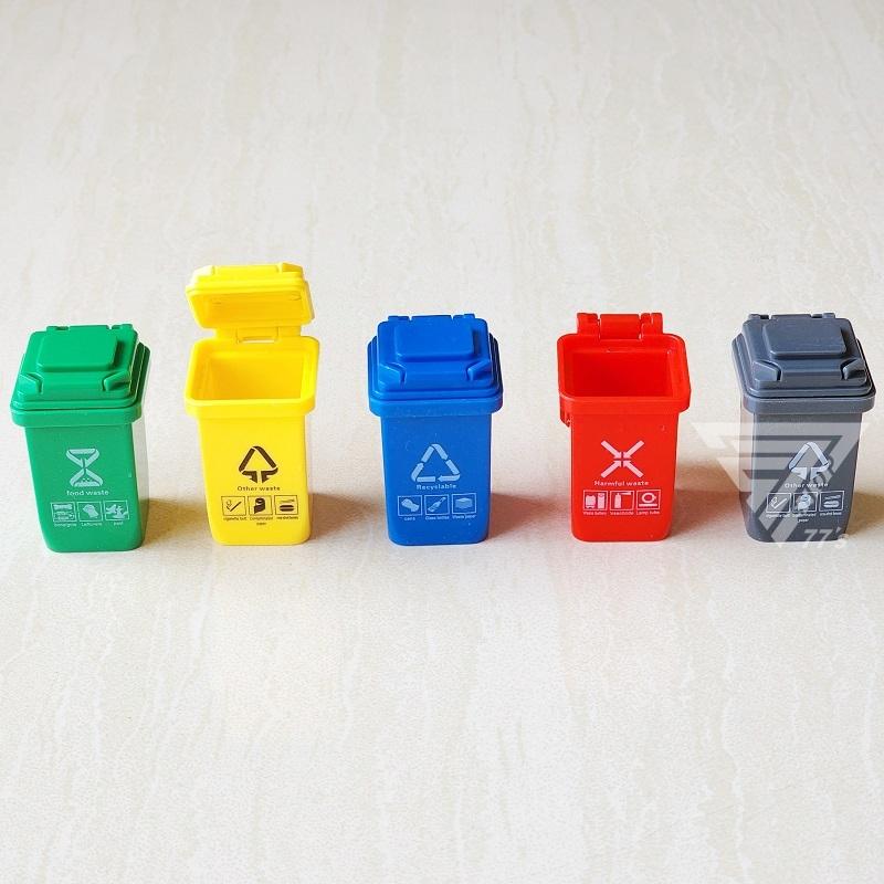 【台灣出貨】【迷你垃圾桶分類桶】場景模型配件 模型拍攝道具 道路場景 停車場配件 認知玩具 微型攝影 娃娃屋-細節圖6