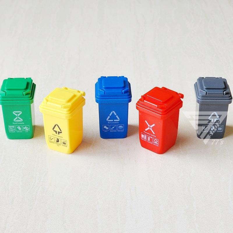 【台灣出貨】【迷你垃圾桶分類桶】場景模型配件 模型拍攝道具 道路場景 停車場配件 認知玩具 微型攝影 娃娃屋-細節圖7