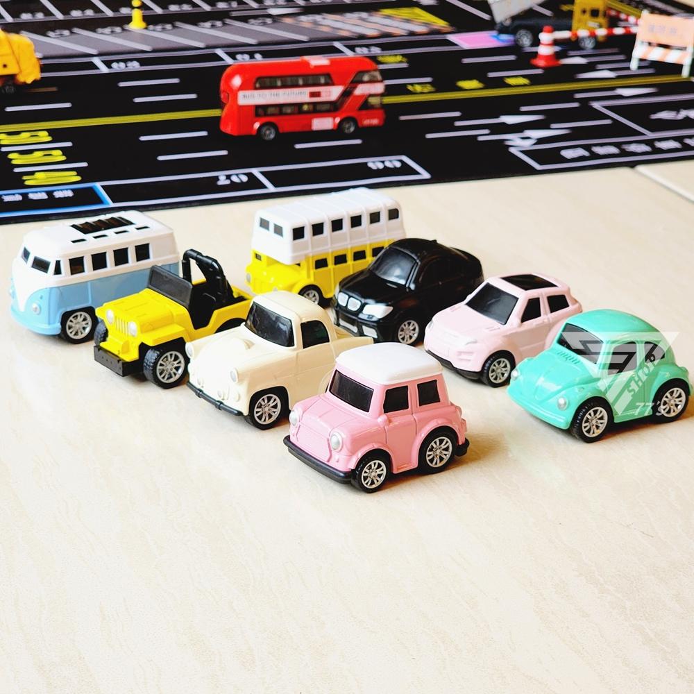 【台灣出貨】【8款Q版合金口袋迴力車】MINI玩具車 小汽車 Q版巴士 玩具車 玩具跑車模型 可愛迴力車 Q版跑車-細節圖3