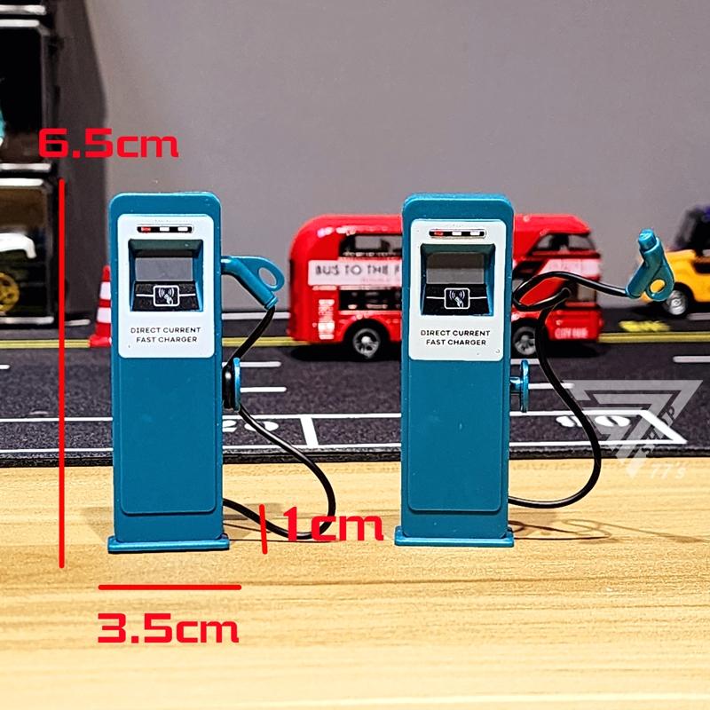 【台灣出貨】【迷你加油站 微縮模型】停車場配件 認知玩具 道路場景 玩具車配件 微型攝影 仿真道具 路障玩具-細節圖2