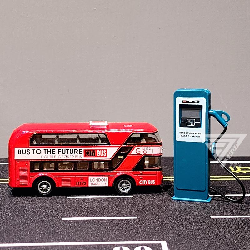 【台灣出貨】【迷你加油站 微縮模型】停車場配件 認知玩具 道路場景 玩具車配件 微型攝影 仿真道具 路障玩具-細節圖4