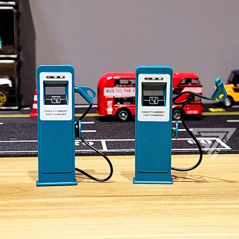 【台灣出貨】【迷你加油站 微縮模型】停車場配件 認知玩具 道路場景 玩具車配件 微型攝影 仿真道具 路障玩具-細節圖6