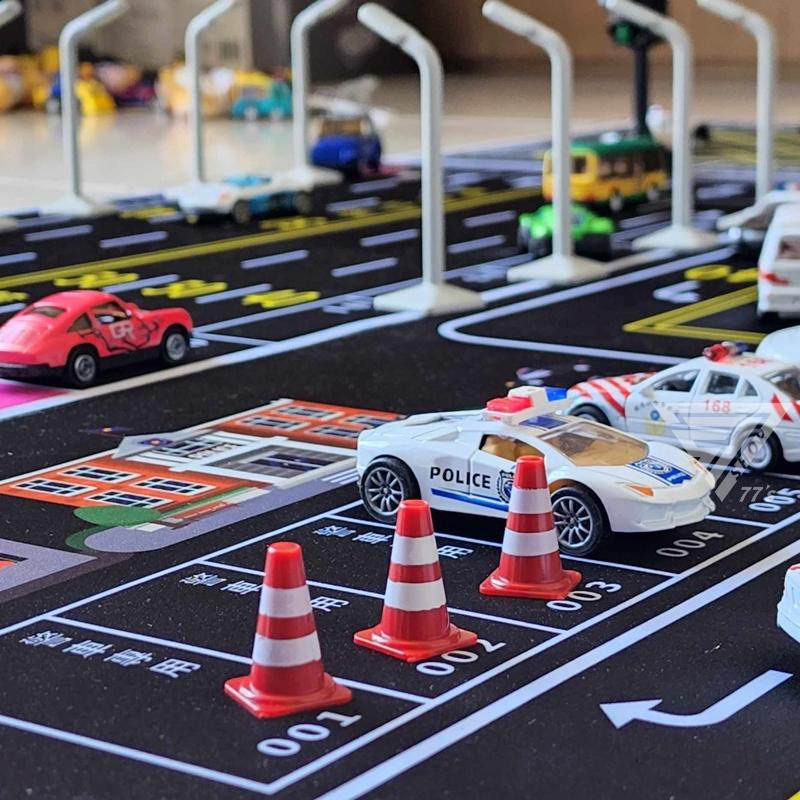 【台灣道路場景車車墊 一套6件組 台灣製】1:64交通遊戲墊 滑鼠墊 玩具車地墊 適用( TOMICA 樂高 風火輪 模-細節圖6