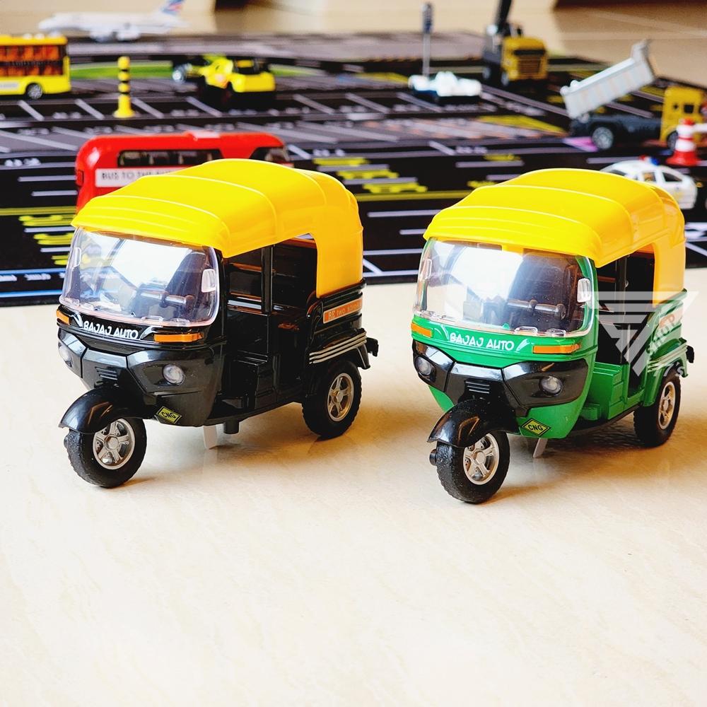 【台灣出貨】【1:14聲光仿真合金印度三輪車】三輪摩托車 聲光模型車 玩具迴力車 聲光三輪車 小汽車 玩具摩托車-細節圖4