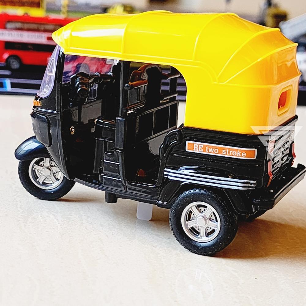 【台灣出貨】【1:14聲光仿真合金印度三輪車】三輪摩托車 聲光模型車 玩具迴力車 聲光三輪車 小汽車 玩具摩托車-細節圖8