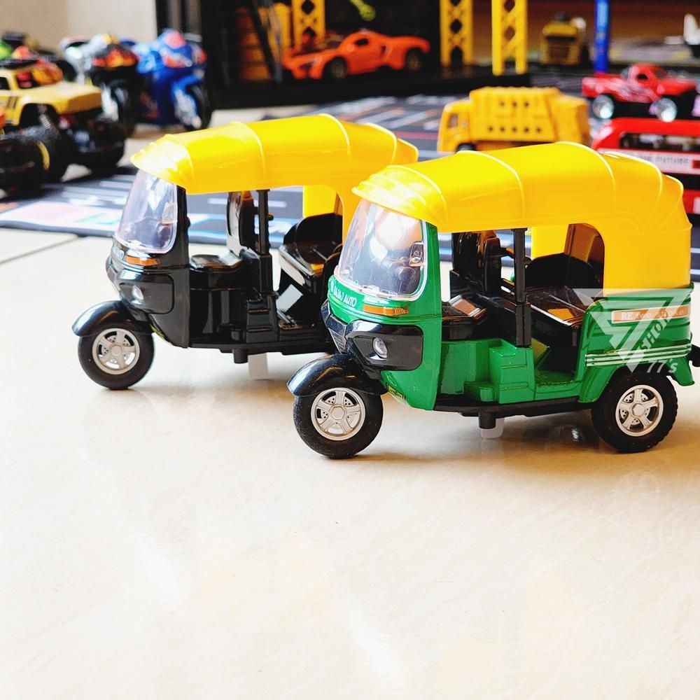 【台灣出貨】【1:14聲光仿真合金印度三輪車】三輪摩托車 聲光模型車 玩具迴力車 聲光三輪車 小汽車 玩具摩托車-細節圖9