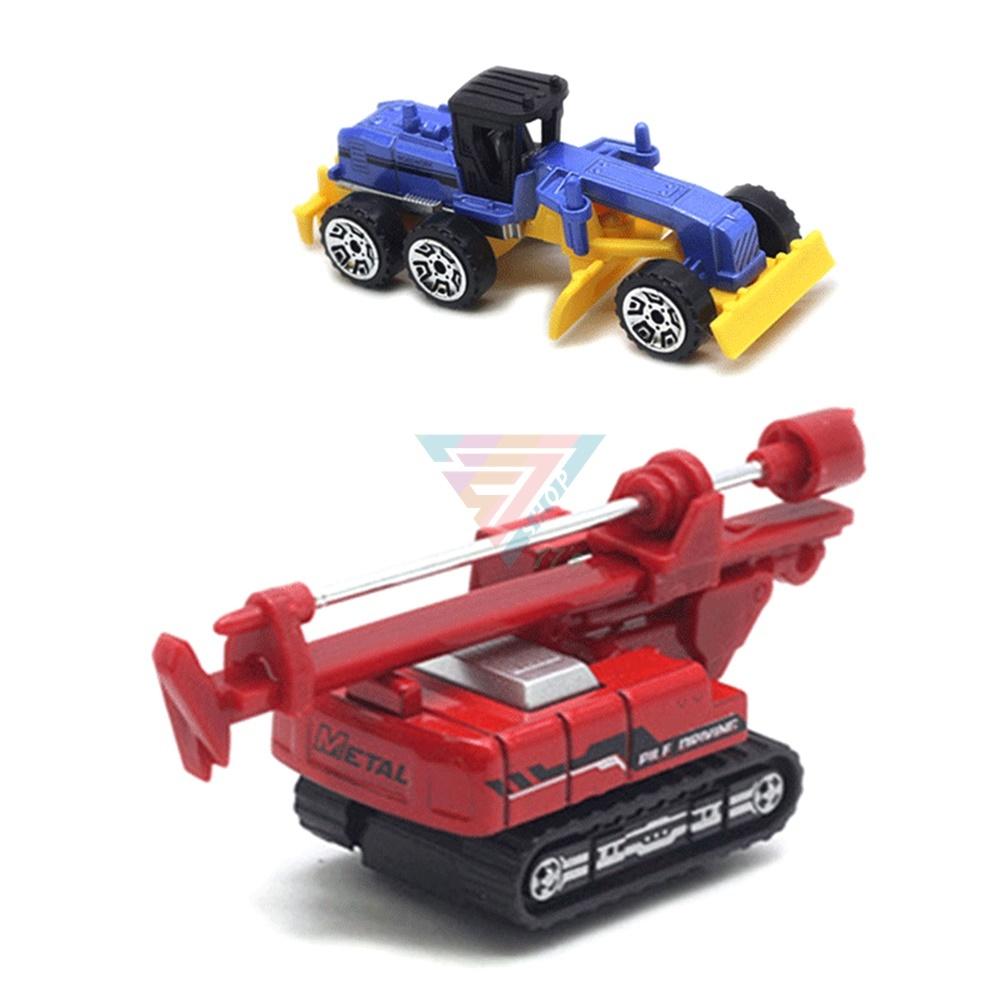 【台灣出貨】【新型彩色工程車/1:64】合金工程車玩具 玩具工程車 吊車 運輸車 砂石車 鏟土機 鑽地機 小汽車 鋪路機-細節圖8
