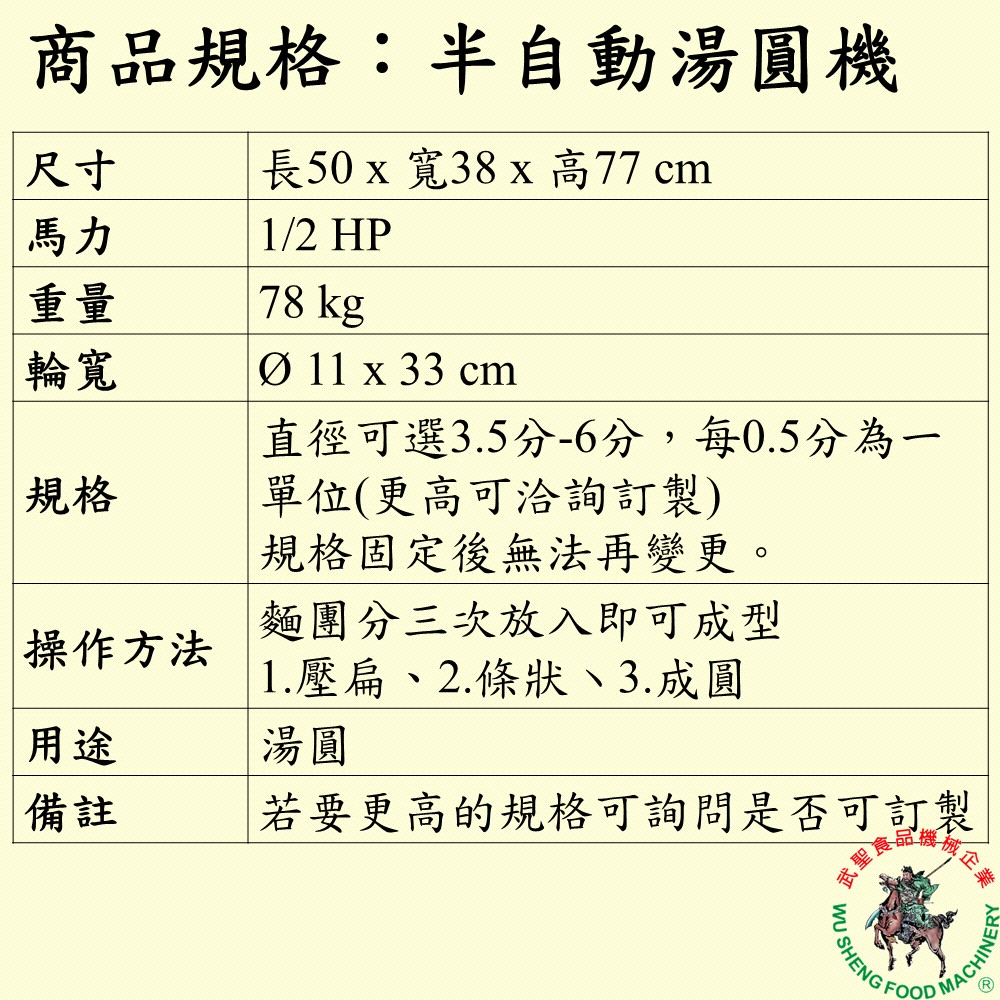 [武聖食品機械]半自動湯圓機 (藥丸/粉圓/湯圓/電動湯圓機 )-細節圖2