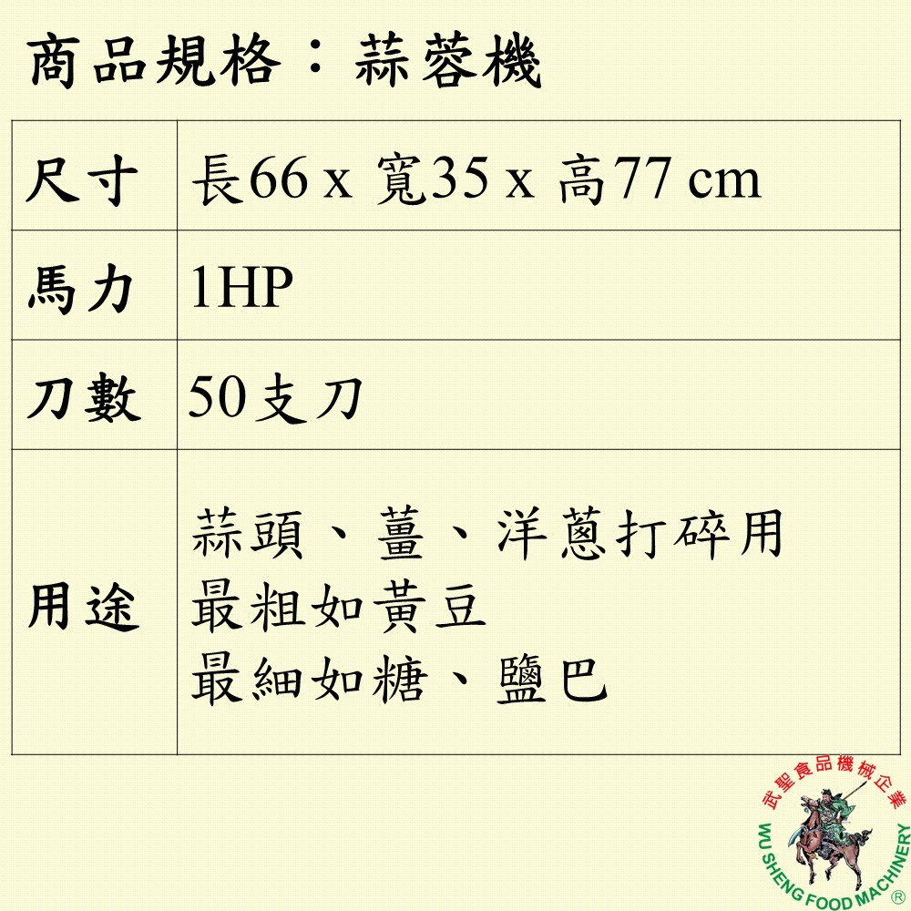 [武聖食品機械]蒜蓉機 (蒜茸機/打碎機/切碎機/大蒜打泥/食材打碎 )-細節圖2