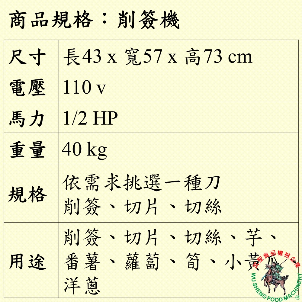 [武聖食品機械]削簽機 (削簽/切片/切絲/竹筍/蘿蔔/芋頭/馬鈴薯 )-細節圖2