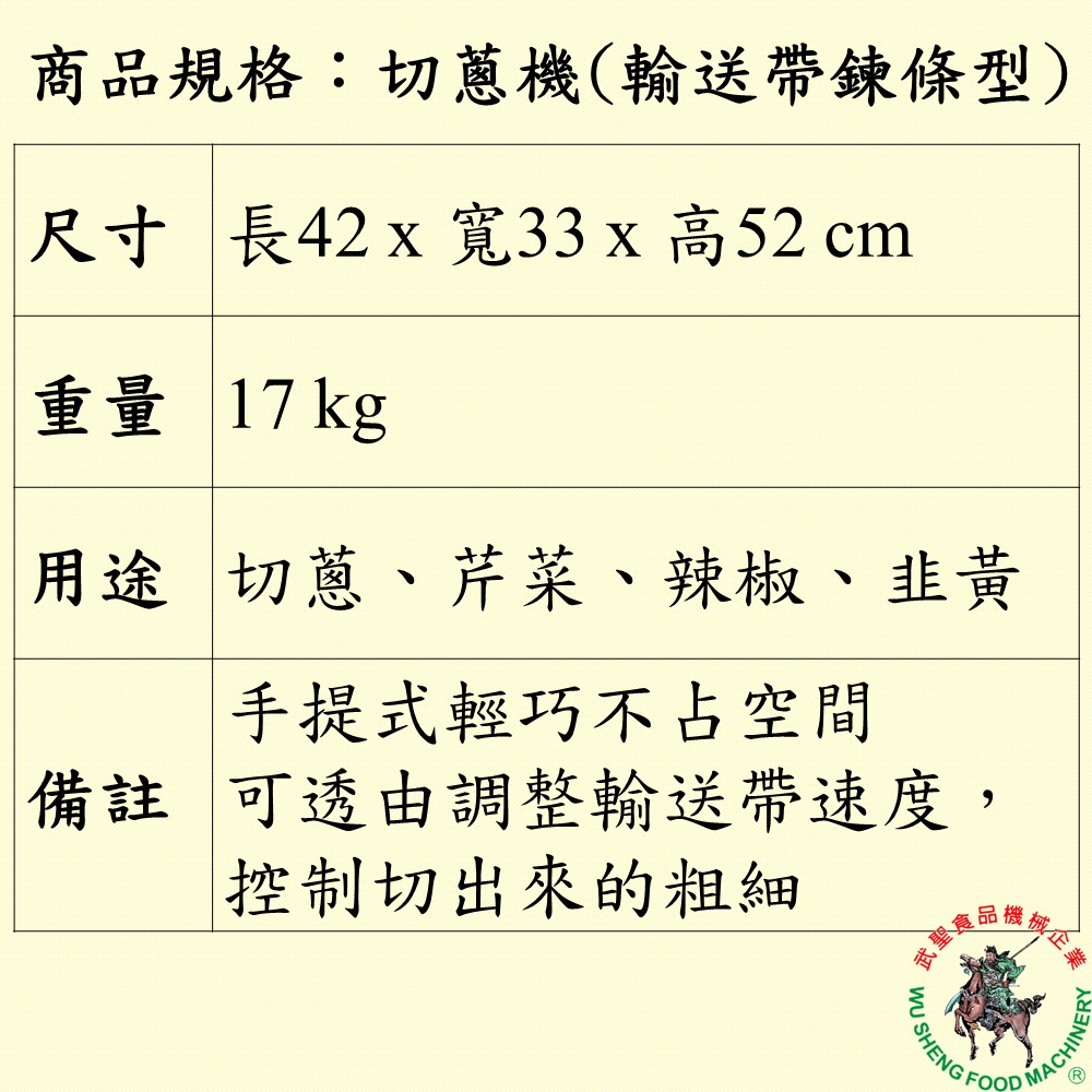 [武聖食品機械]切蔥機(輸送帶鍊條型) (切蔥/芹菜/辣椒/韭黃 )-細節圖2