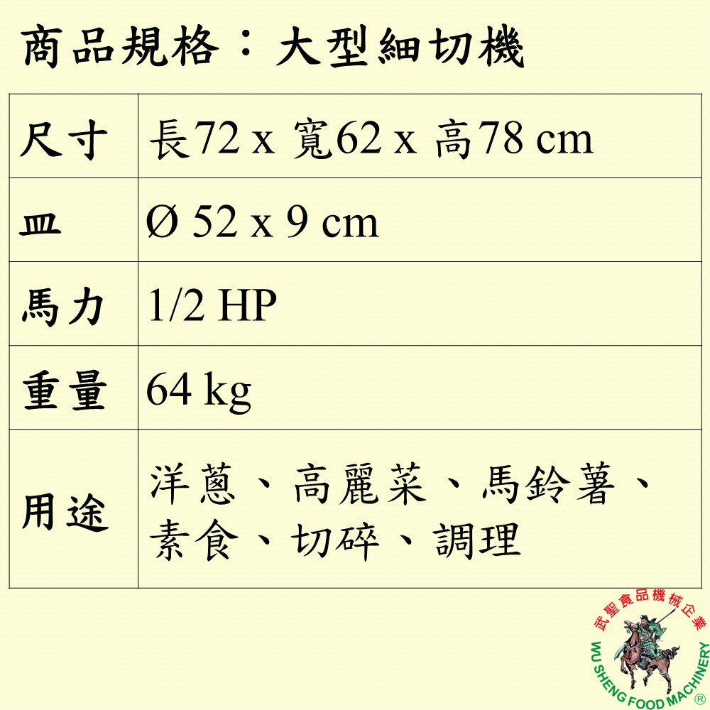 [武聖食品機械]大型細切機 (切碎/洋蔥/高麗菜/馬鈴薯/水餃/水煎包/菜包 )-細節圖2