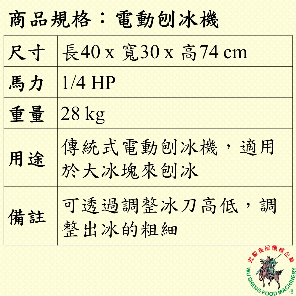 [武聖食品機械]電動刨冰機 (刨冰機/挫冰機 )-細節圖2