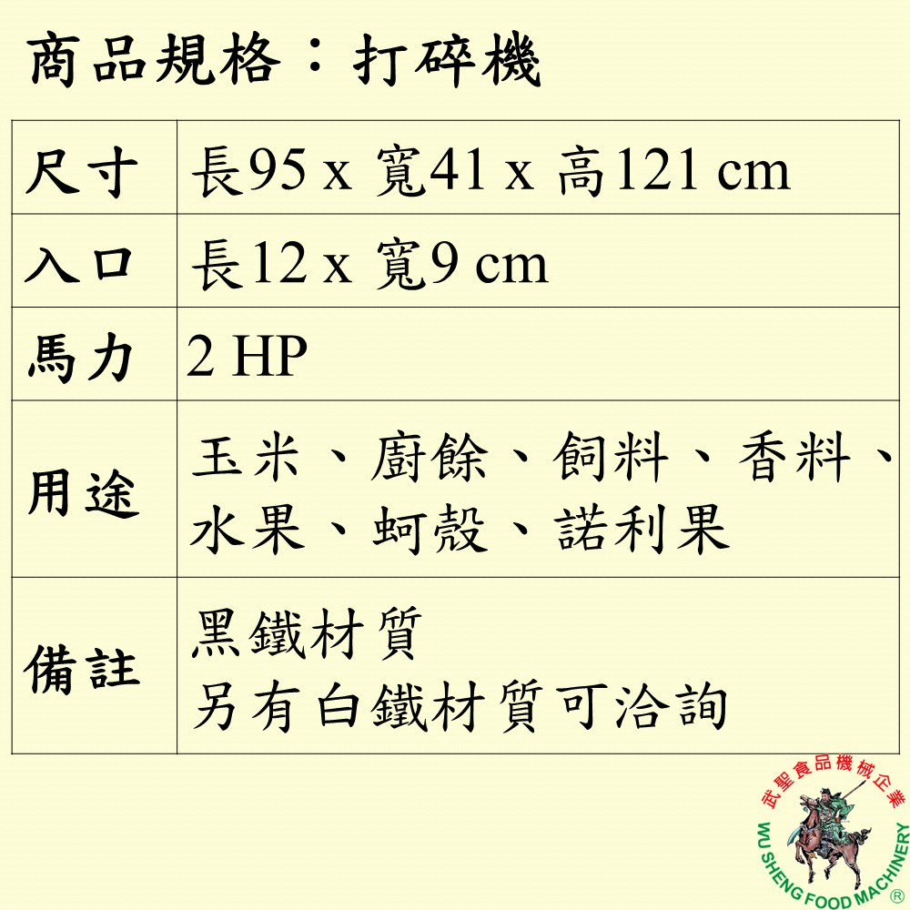 [武聖食品機械]打碎機 (粉碎機/顆粒機/磨粉機/磨碎機/研磨機 )-細節圖2