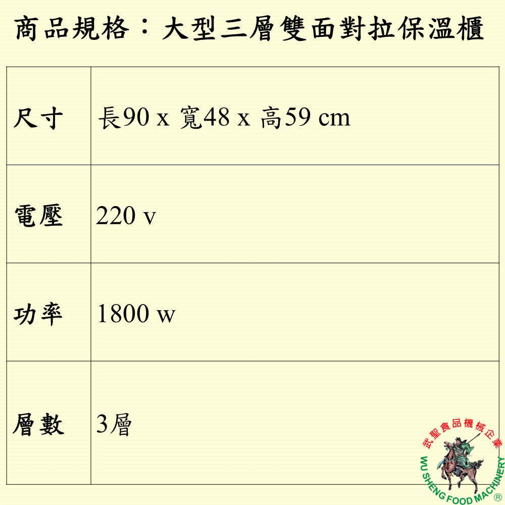 [武聖食品機械]大型三層雙面對拉保溫櫃-細節圖2