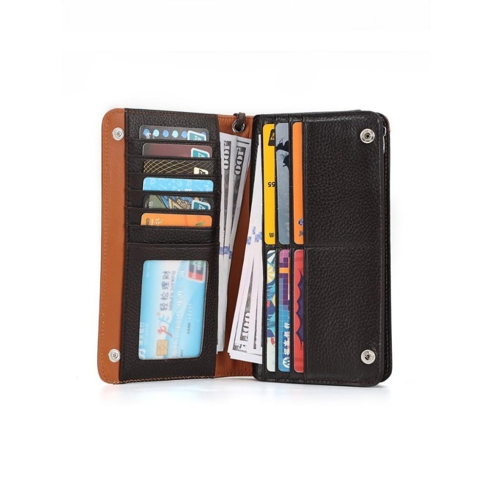 【鹿港現貨】真皮手拿包 牛皮拉鍊長夾 商務復古風 手抓包 皮夾 錢包-細節圖4